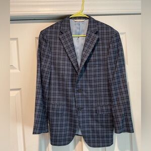 Loro Piana Super 120's Samuelsohn Collection Wool Blue Plaid Sport Coat Jacket
